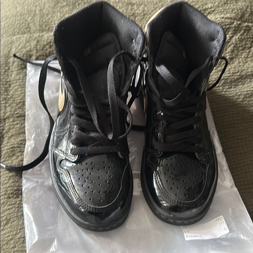 Nike Black and Gold High-Top Sneakers- great condition